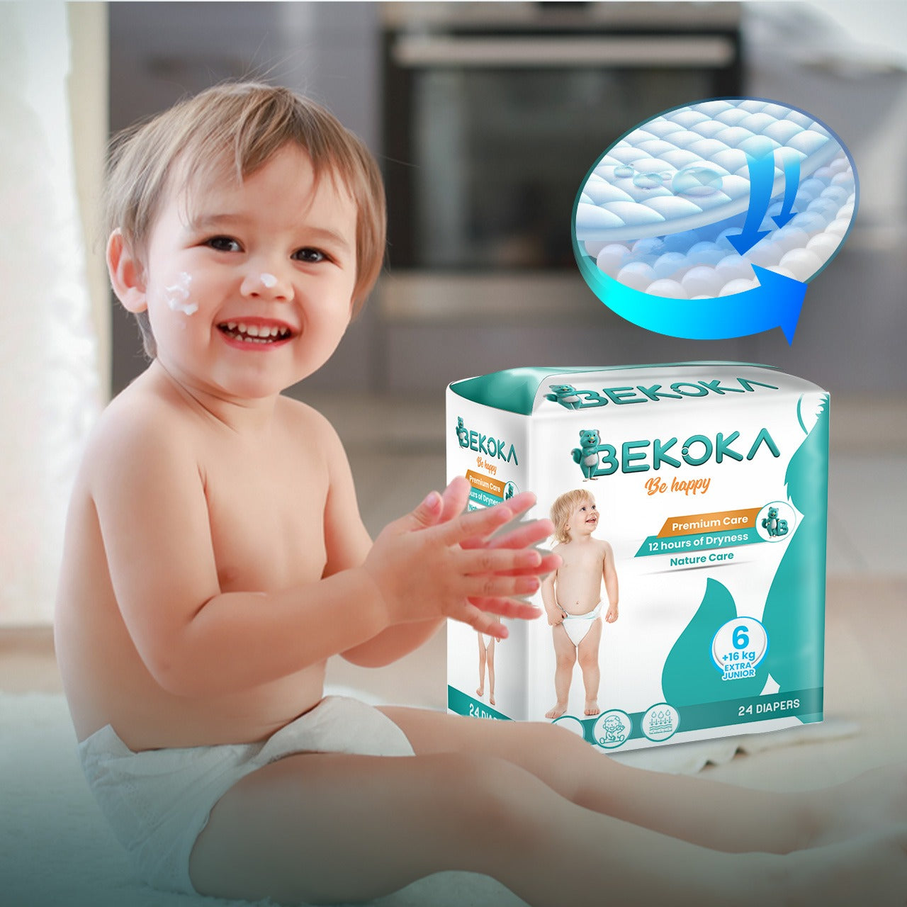 The Best Sleepy Natural Diaper From BEKOKA, Size 6 Weight (16+ kg) 24 Diapers