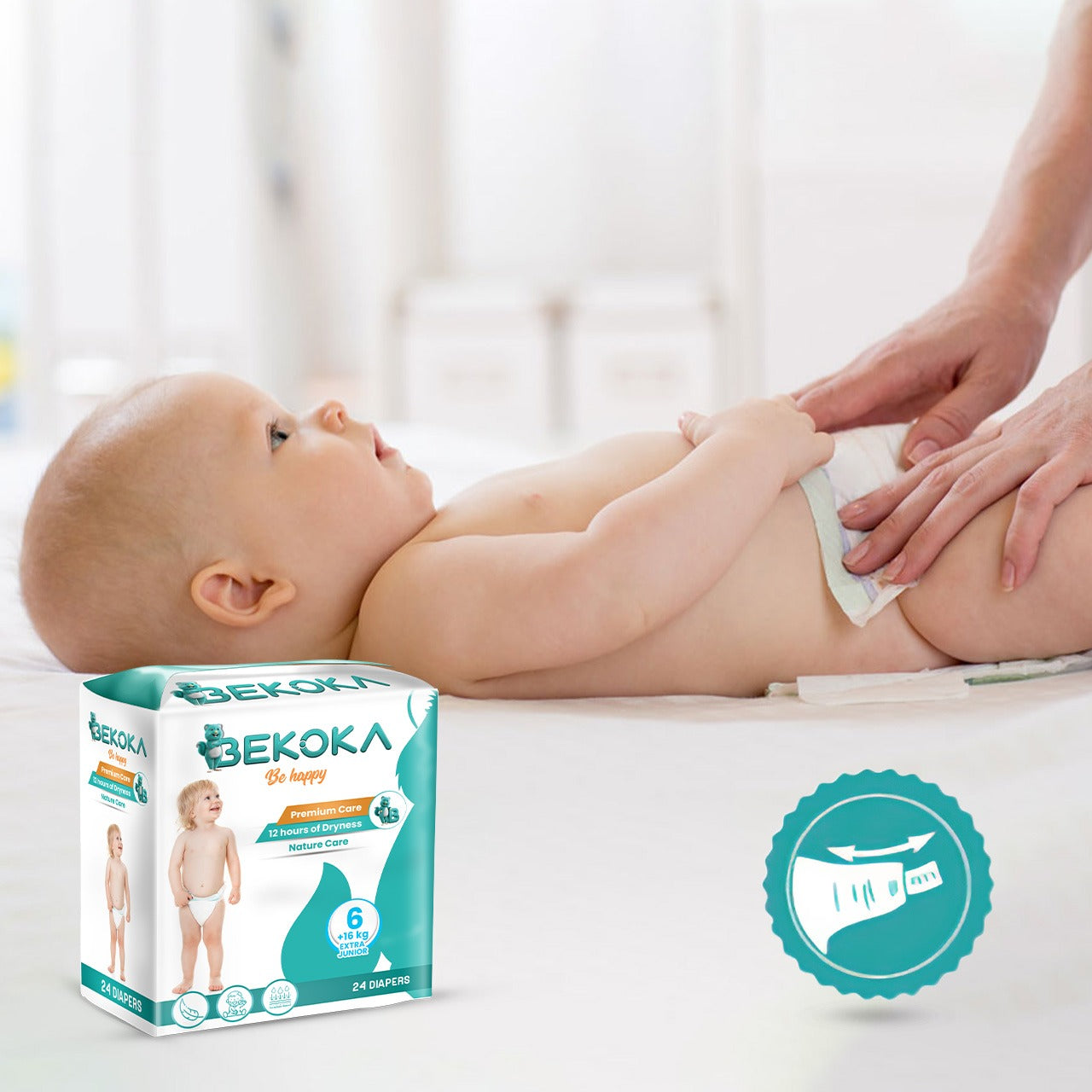 The Best Sleepy Natural Diaper From BEKOKA, Size 6 Weight (16+ kg) 24 Diapers